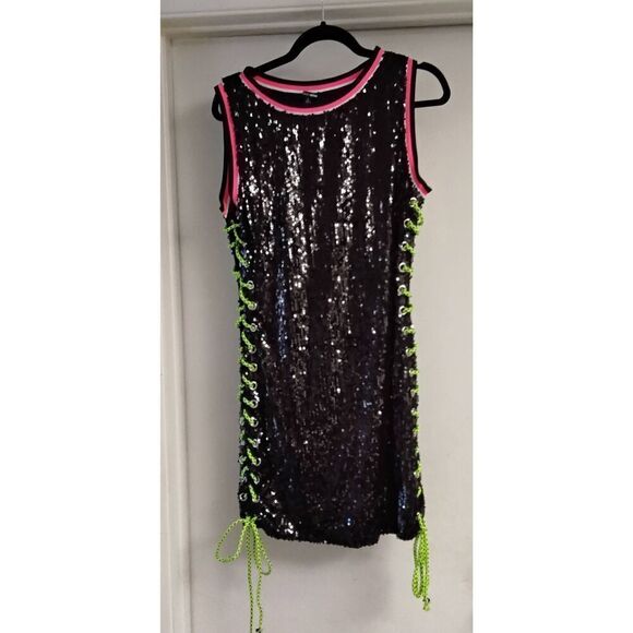 NWT~FASHION NOVA Black Sequins Light of My Life Dress Sz Large - Picture 1 of 4